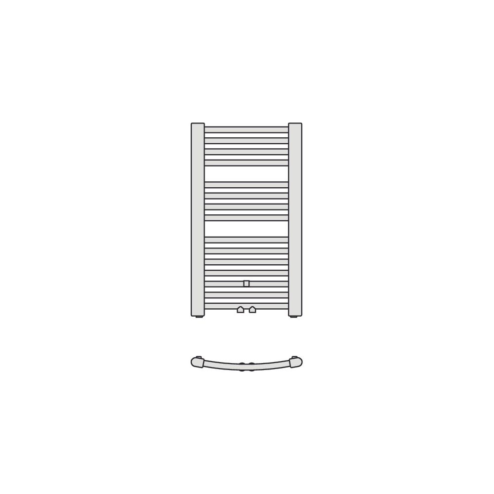 Kermi Basic-50 R gebogen Badheizkörper 804x51x450mm, Anschluss mittig/seitlich, ... KERMI-ER01M0800452XXK 4037486679945 (Abb. 6)