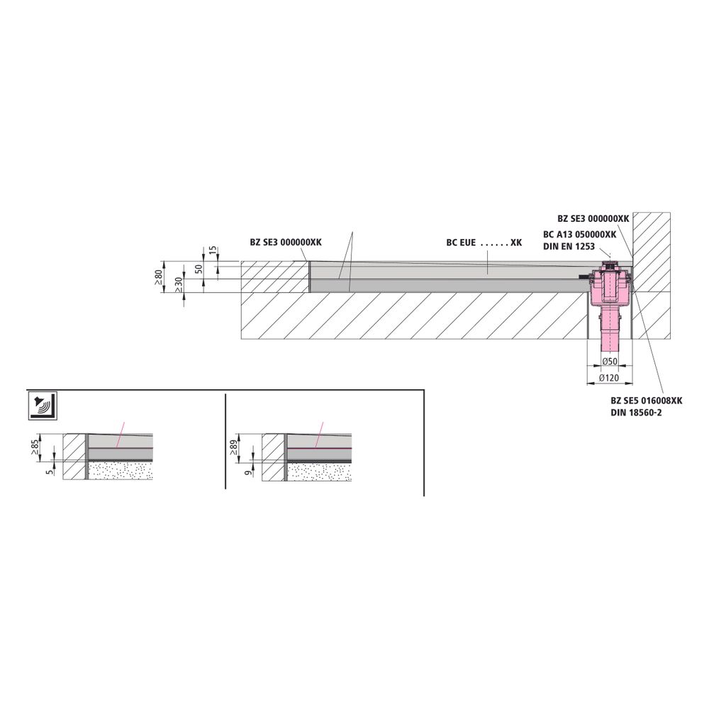 Kermi Board Line EUE 150090 L 1500 x B 900 x H 140 mm... KERMI-BCEUE150090XK 4051484939573 (Abb. 5)