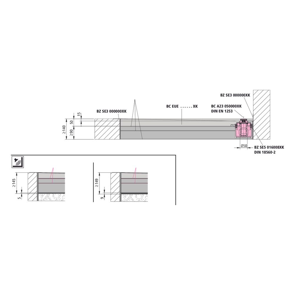 Kermi Ablauf Line A23 050 Line Ablauf Rinne DN50 waagr. III... KERMI-BCA23050000XK 4051484939160 (Abb. 6)