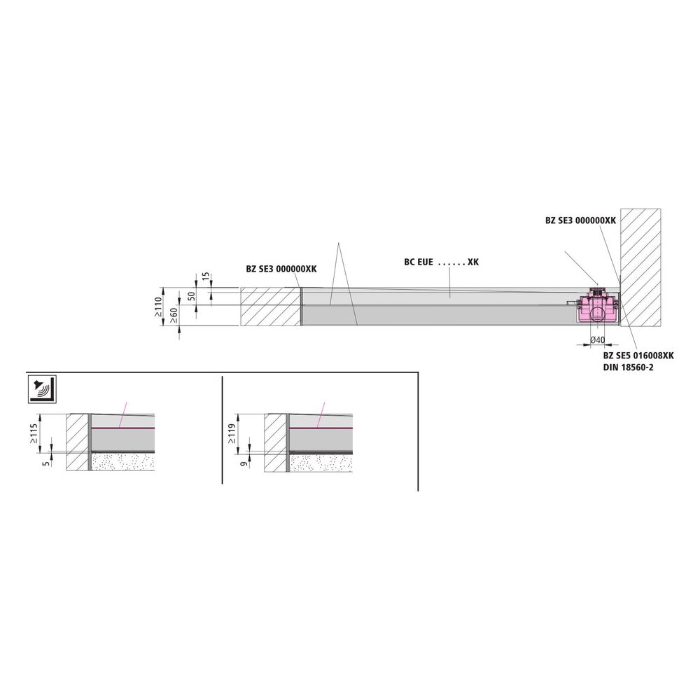 Kermi Ablauf Line A33 040 Line Ablauf Rinne DN40 waagr. III... KERMI-BCA33040000XK 4051484939177 (Abb. 3)