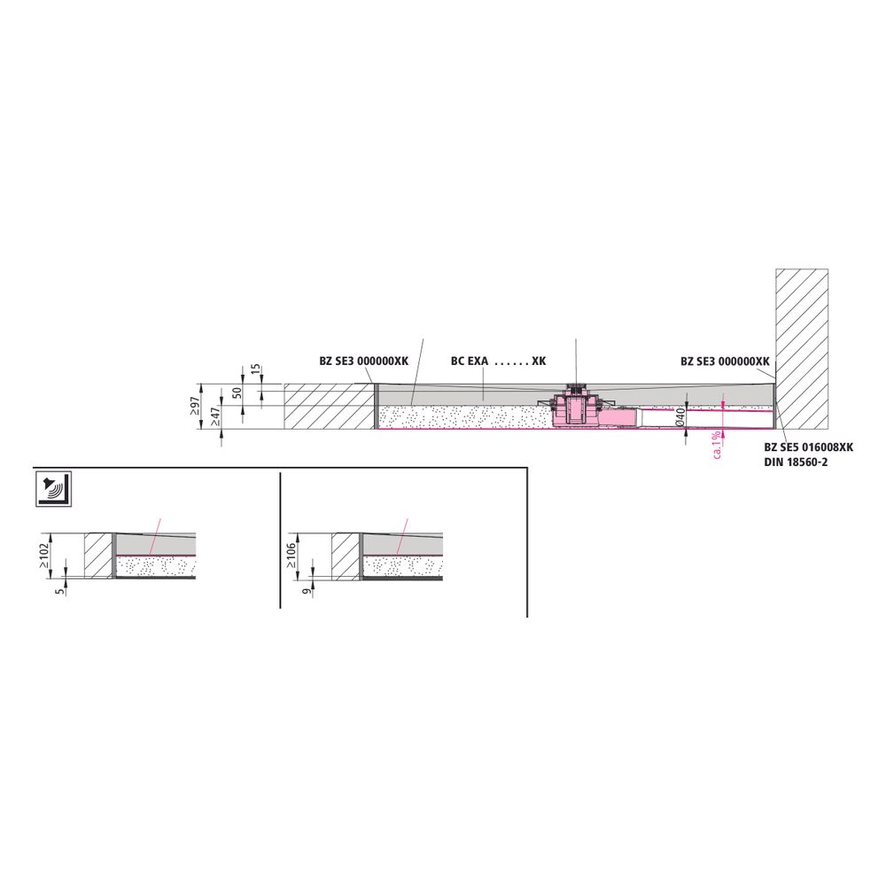 Kermi Ablauf Line A33 040 Line Ablauf Rinne DN40 waagr. III... KERMI-BCA33040000XK 4051484939177 (Abb. 2)