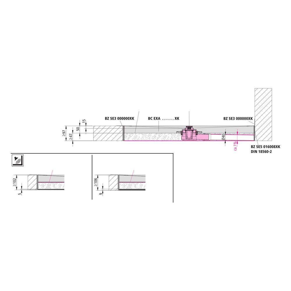 Kermi Ablauf Line A33 040 Line Ablauf Rinne DN40 waagr. III... KERMI-BCA33040000XK 4051484939177 (Abb. 5)