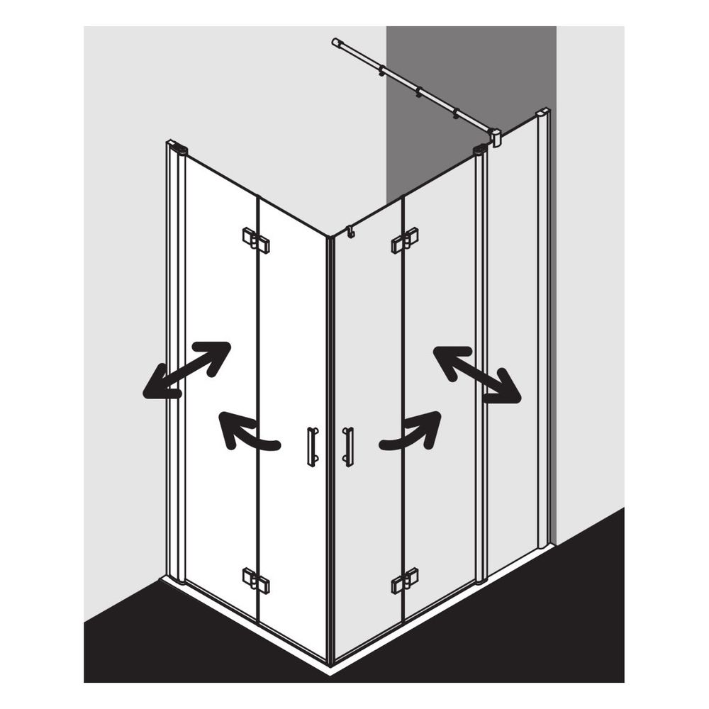 Kermi Duschkabine Diga Eckeinstieg 2T Pendel-Falttür Halbteil 2CL 1867x750x22mm ES... KERMI-DI2CL07518VPK 4051484112280 (Abb. 4)