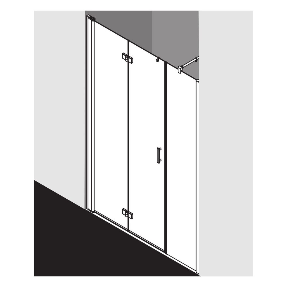 Kermi Duschkabine Diga Pendel-Falttür und Festfeld 2OL 1867x1600x22mm ESG Klar 6mm... KERMI-DI2OL16018VAK 4051484235453 (Abb. 4)