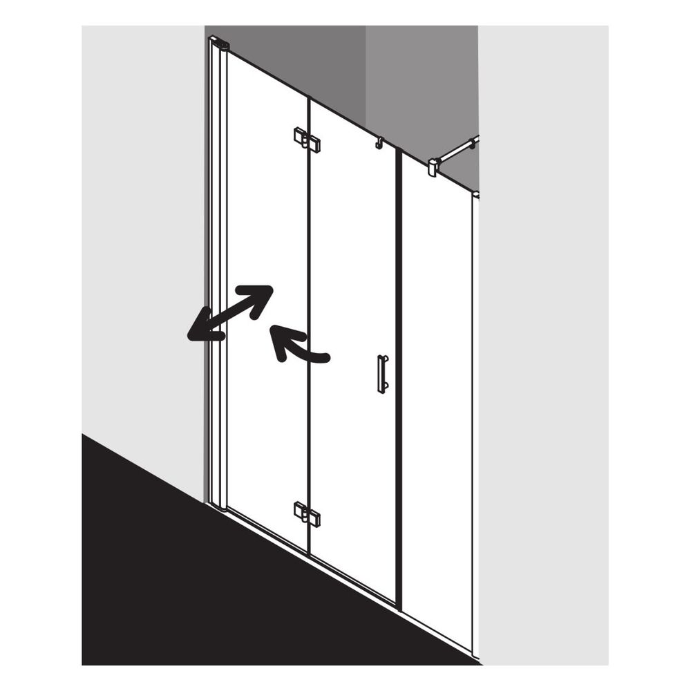 Kermi Duschkabine Diga Pendel-Falttür und Festfeld 2OL 1867x1600x22mm ESG Klar 6mm... KERMI-DI2OL16018VAK 4051484235453 (Abb. 2)