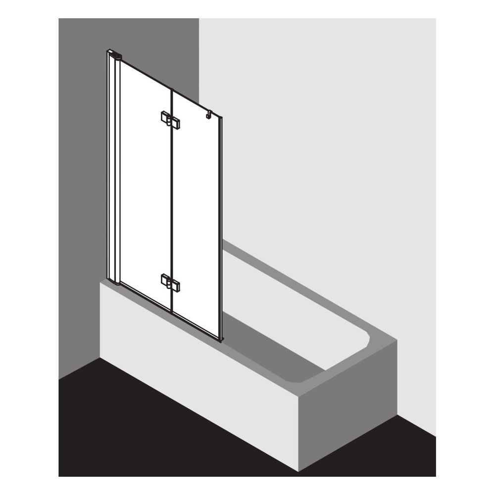 Kermi Faltwand Diga Badewannenaufsatz 2F 2PL 1517x1000x22mm ESG Klar 6mm Silber Ho... KERMI-DI2PL10015VPK 4051484118220 (Abb. 2)