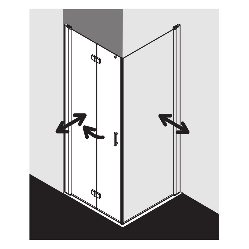 Kermi Duschkabine Diga Pendel-Falttür 2SL 1867x700x22mm ESG Klar 6mm Silber Hochg... KERMI-DI2SL07018VAK 4051484118534 (Abb. 13)