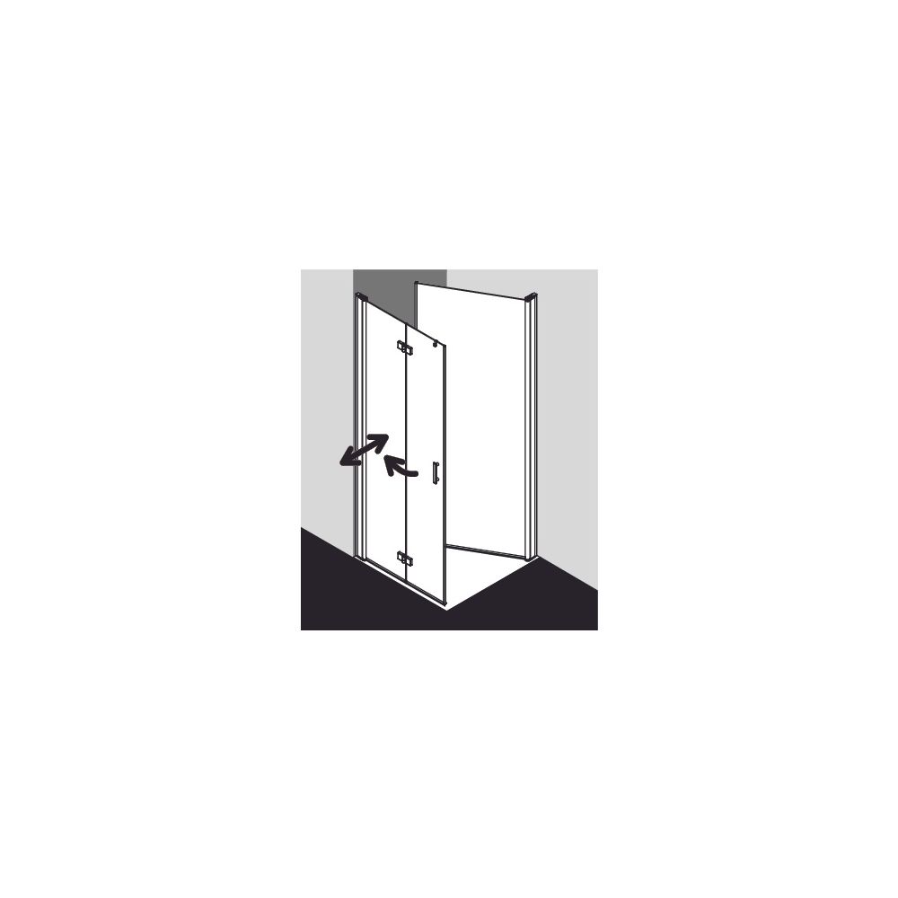 Kermi Duschkabine Diga Pendel-Falttür 2SL 1867x700x22mm ESG Klar 6mm Silber Hochg... KERMI-DI2SL07018VAK 4051484118534 (Abb. 12)