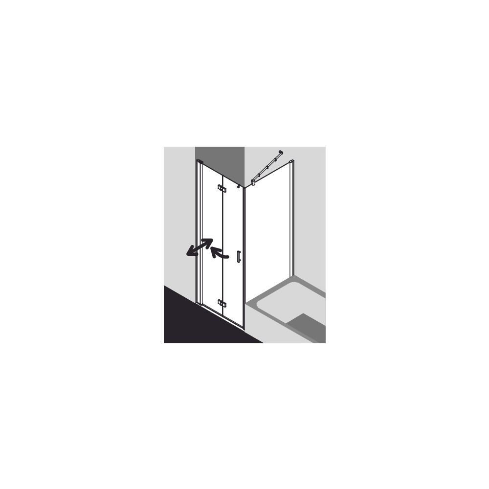 Kermi Duschkabine Diga Pendel-Falttür 2SL 1867x700x22mm ESG Klar 6mm Silber Hochgl... KERMI-DI2SL07018VAK 4051484118534 (Abb. 2)