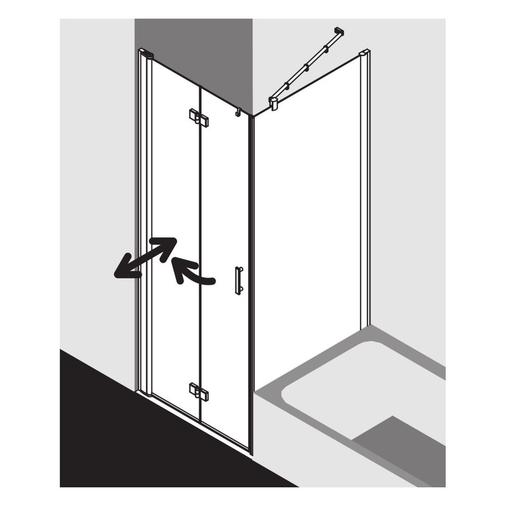 Kermi Duschkabine Diga Pendel-Falttür 2SL 1867x700x22mm ESG Klar 6mm Silber Hochg... KERMI-DI2SL07018VAK 4051484118534 (Abb. 10)