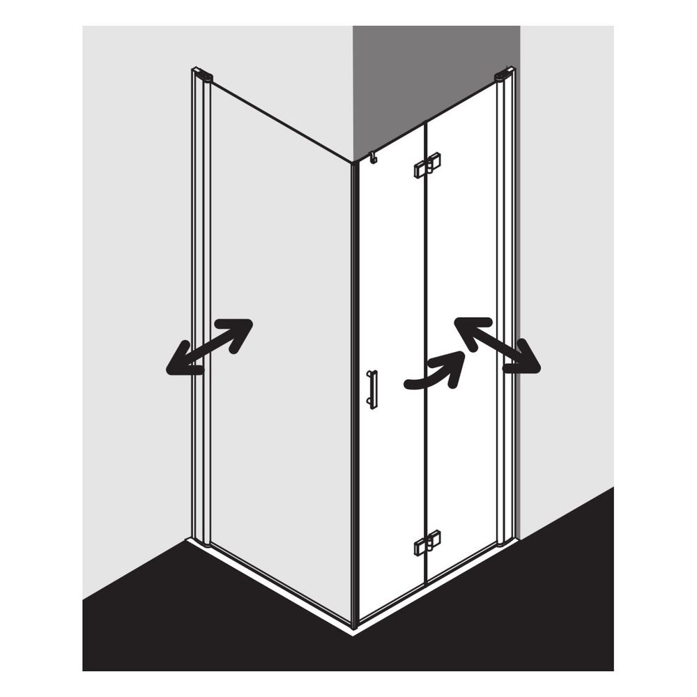 Kermi Duschkabine Diga Pendel-Falttür 2SR 1867x900x22mm ESG Klar 6mm Silber Hochgl... KERMI-DI2SR09018VPK 4051484120704 (Abb. 3)