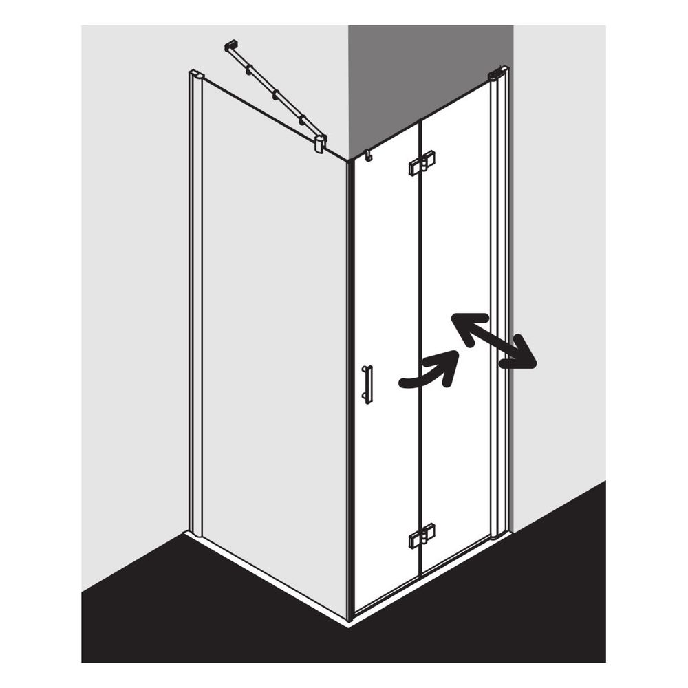 Kermi Duschkabine Diga Pendel-Falttür 2SR 1867x900x22mm ESG Klar 6mm Silber Hochgl... KERMI-DI2SR09018VPK 4051484120704 (Abb. 2)