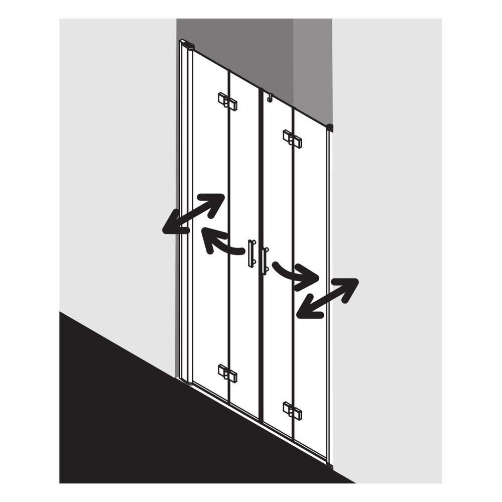Kermi Duschkabine Diga Pendel-Falttür 4T 2T4 1867x1400x22mm ESG Klar 6mm Silber Ho... KERMI-DI2T414018VPK 4046383853082 (Abb. 2)