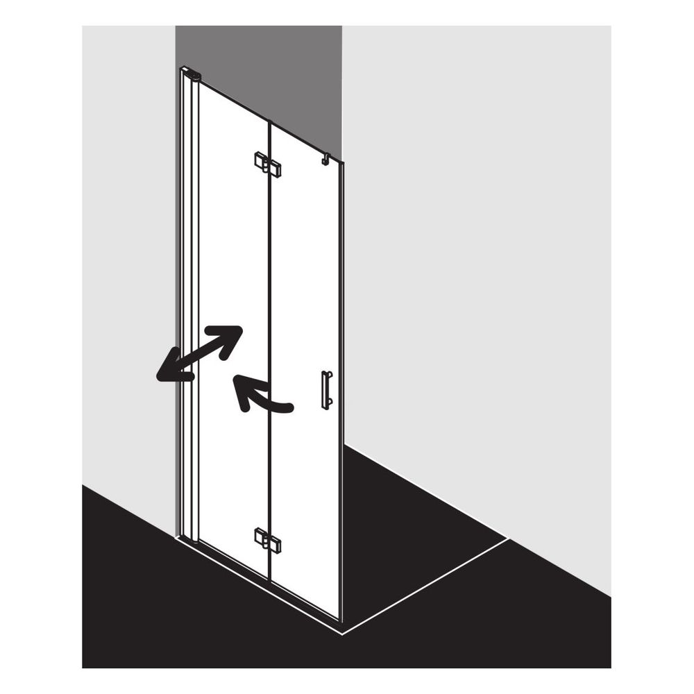 Kermi Walk-In Wall Diga Pendel-Faltür 2YL 2017x1200x22mm ESG Klar 6mm Silber Hochg... KERMI-DI2YL12020VPK 4051484448235 (Abb. 2)