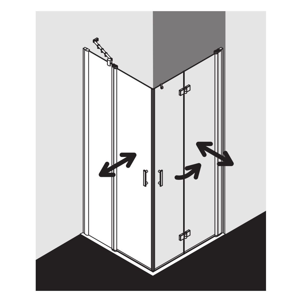 Kermi Duschkabine Diga Eckeinstieg 2T Pendel-Falttür Festfeld Halbteil EPL 1867x80... KERMI-DIEPL08018VUK 4046383960599 (Abb. 6)