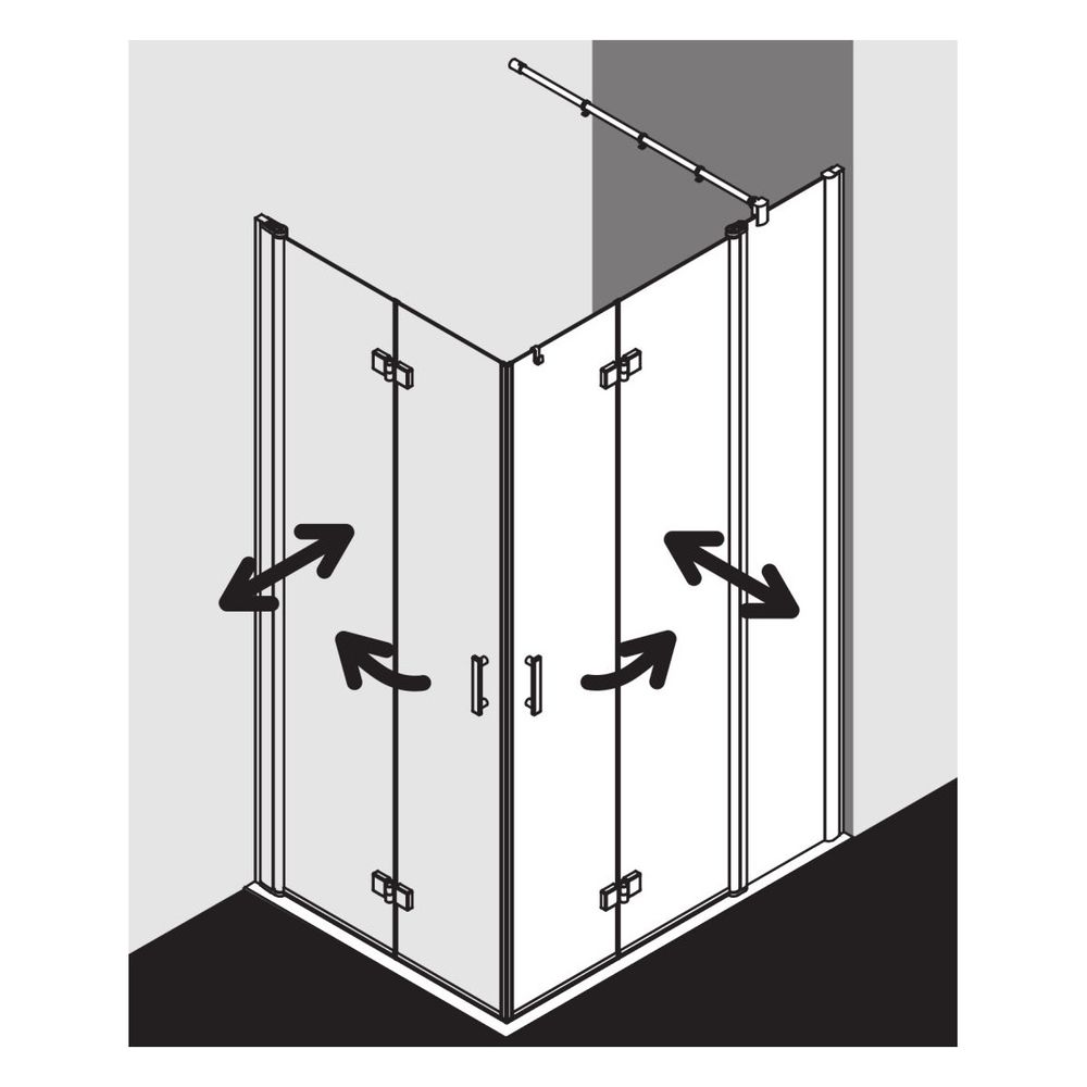 Kermi Duschkabine Diga Eckeinstieg 2T Pendel-Falttür Festfeld Halbteil F2R 1867x90... KERMI-DIF2R09018VPK 4051484123347 (Abb. 4)