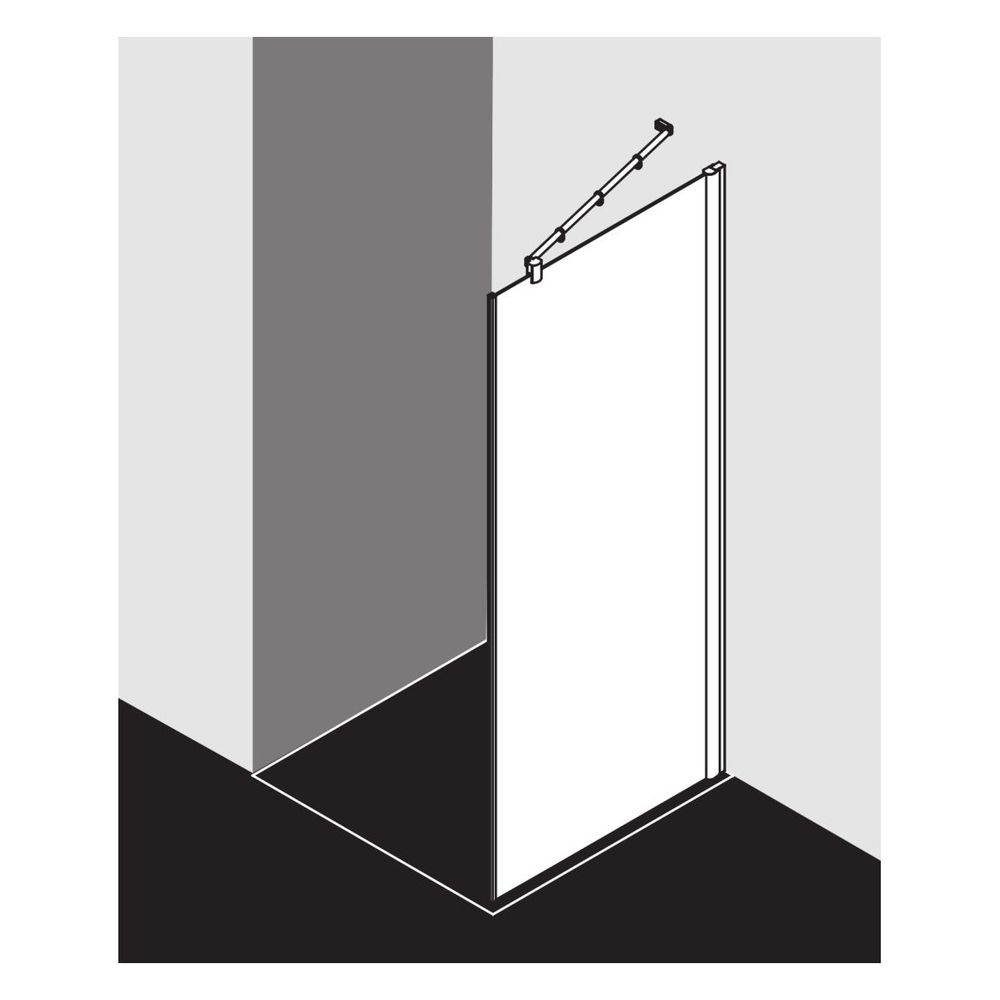 Kermi Seitenwand Diga TWD 1850x900x22mm ESG Klar 6mm Silber Hochglanz Anschlag lin... KERMI-DITWD09018VPK 4046383860448 (Abb. 2)