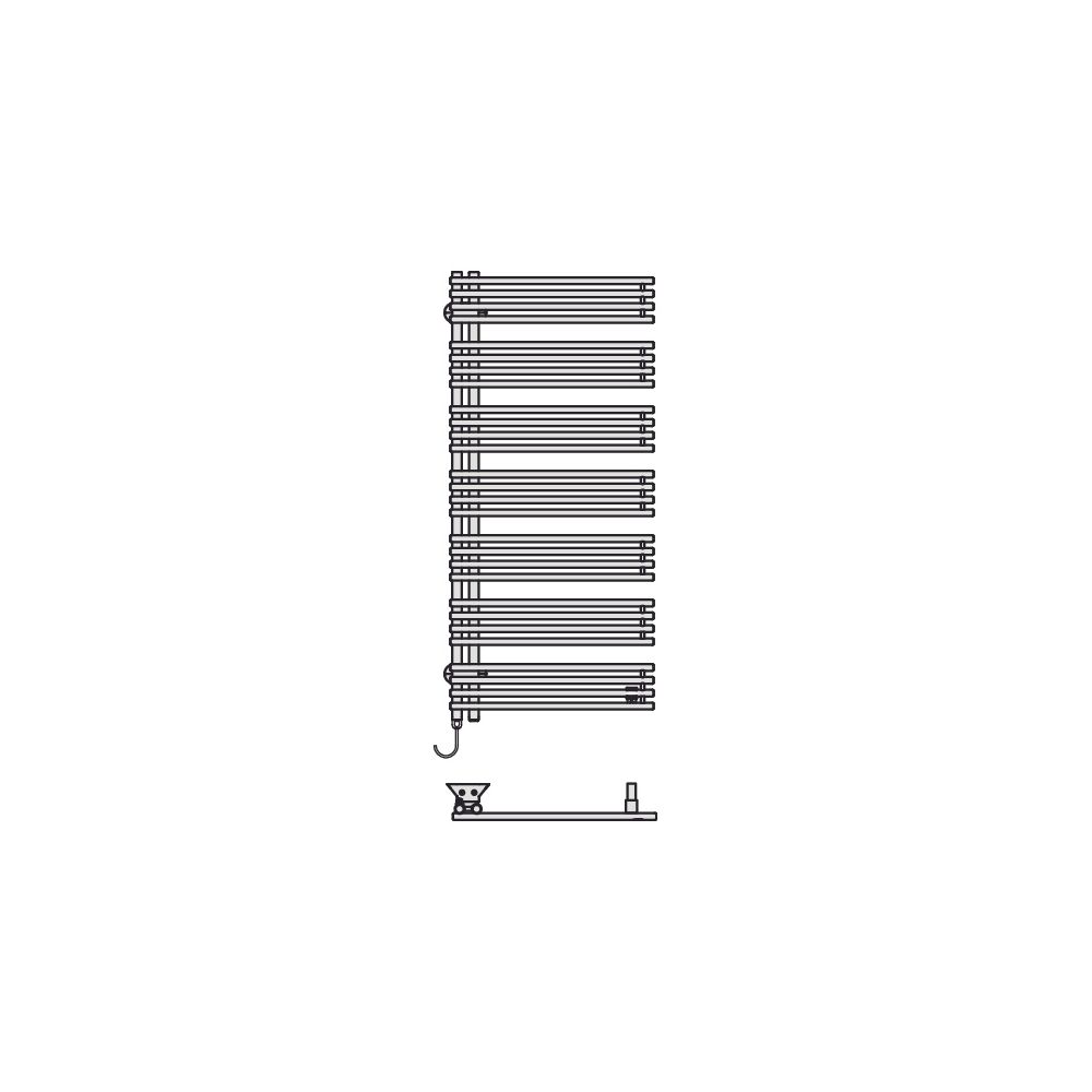 Kermi Diveo-E elektrischer Designheizkörper 1320x46x450mm WRX Anschluss rechts 6... KERMI-DVE1A130045WSXK 4051487282324 (Abb. 6)