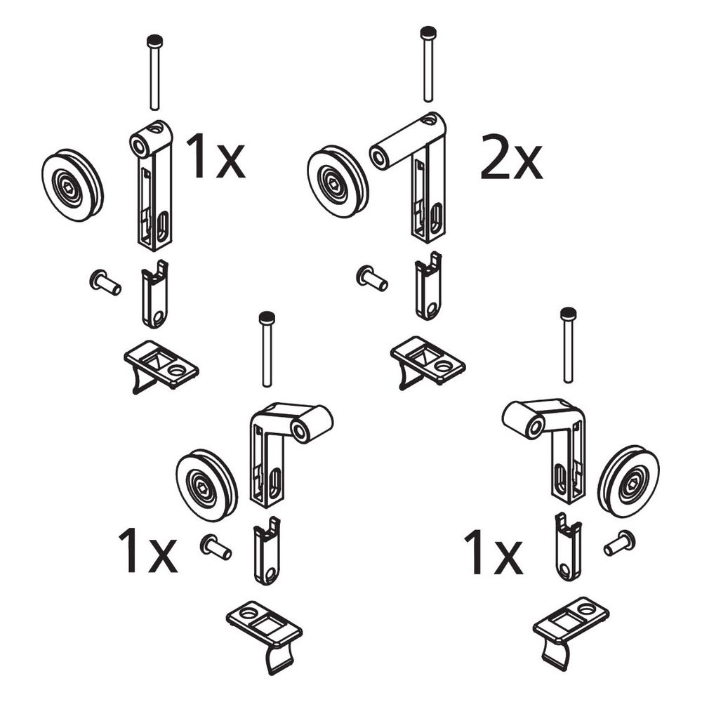 Kermi Rollen Set/Haken, EBCC018, Weiß, 2534755... KERMI-2534755 4051484924654 (Abb. 2)