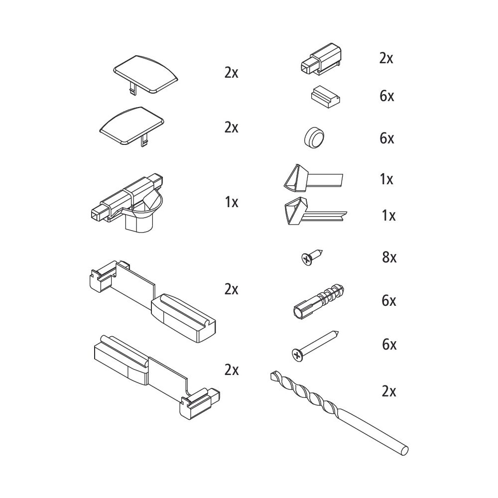 Kermi Montagekleinteile Set, EBV2004, Silber Mattglanz/Weiß, 2534146... KERMI-2534146 4051484923596 (Abb. 3)