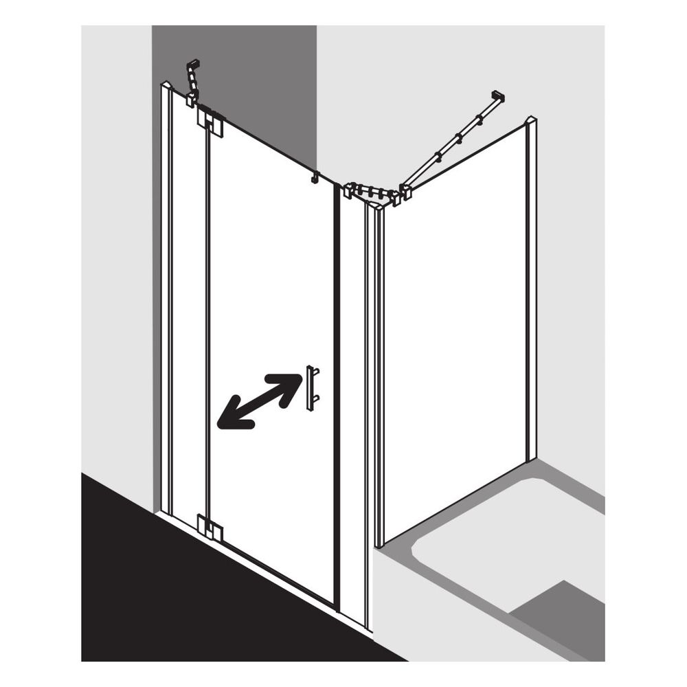 Kermi Duschkabine Filia XP Pendeltür 1F Festfeld 1GL 1850x1530x31mm ESG Klar 6mm ... KERMI-FX1GL15318VPK 4051484208709 (Abb. 17)