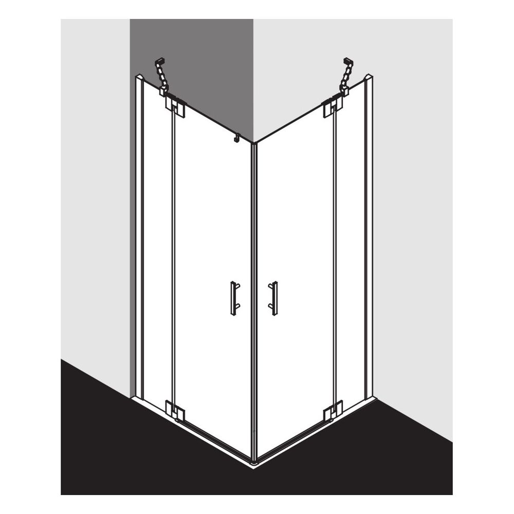 Kermi Duschkabine Filia XP Eckeinstieg 2T Pendel-Falttür Festfeld Halbteil EPR 200... KERMI-FXEPR09320VPK 4051484189565 (Abb. 6)