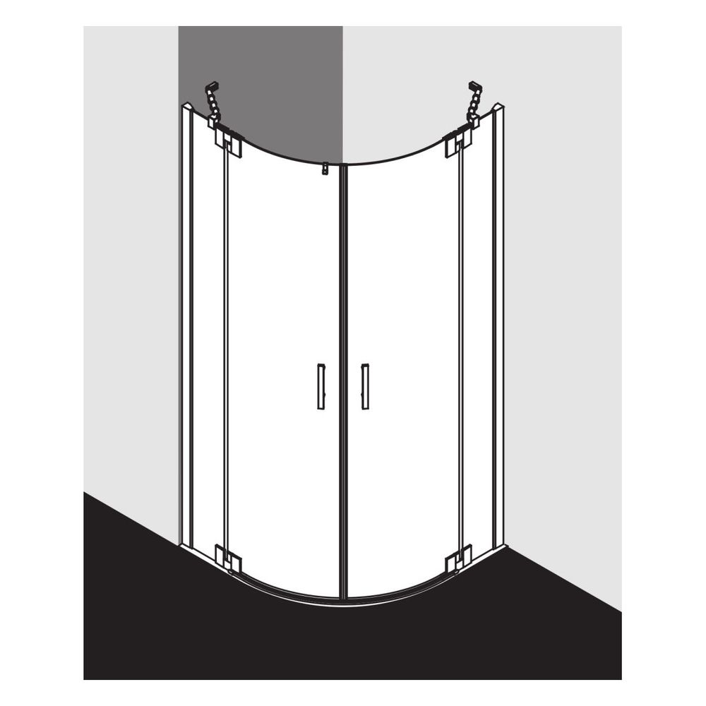 Kermi Pendeltür Filia XP Viertelkreis Festfeld P50 2000x900x31mm ESG Klar 6mm Silb... KERMI-FXP5009020VPK 4051484189961 (Abb. 7)