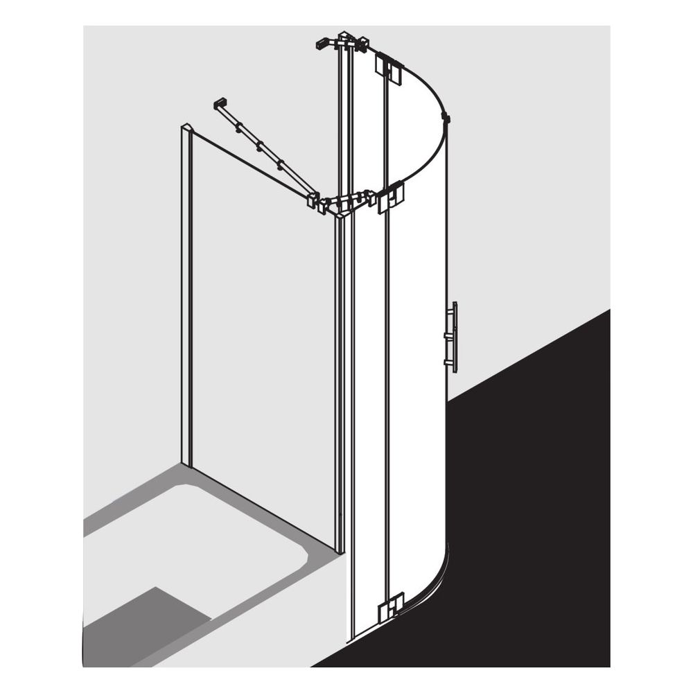 Kermi Pendeltür Filia XP Viertelkreis Festfeld P50 2000x900x31mm ESG Klar 6mm Sil... KERMI-FXP5009020VPK 4051484189961 (Abb. 12)