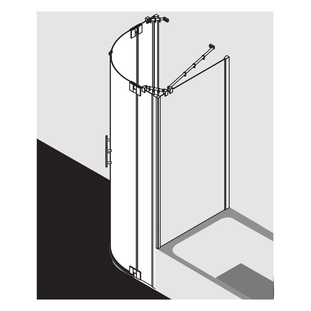 Kermi Pendeltür Filia XP Viertelkreis Festfeld P50 2000x900x31mm ESG Klar 6mm Silb... KERMI-FXP5009020VPK 4051484189961 (Abb. 4)