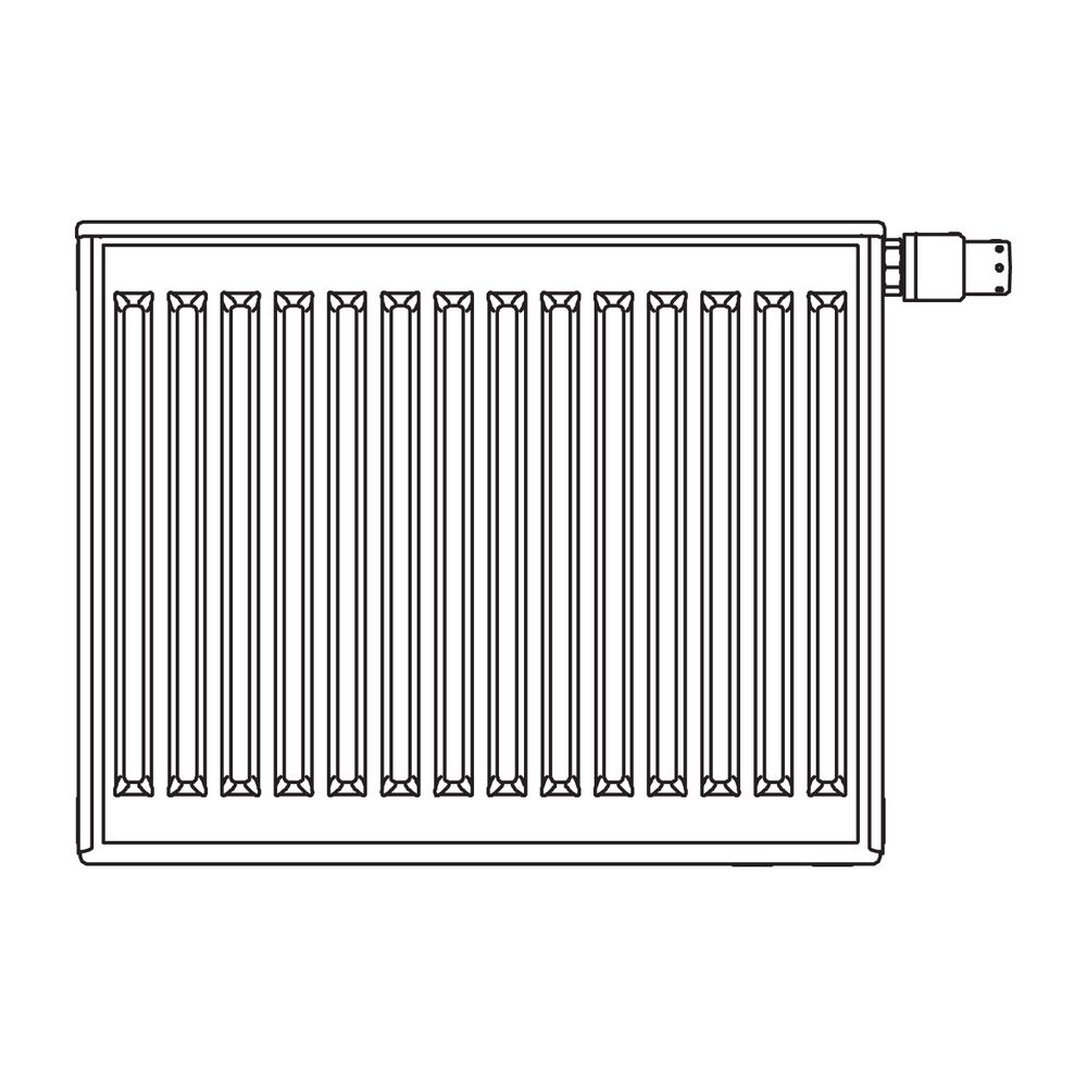 Kermi Profil-V therm-x2 Flachheizkörper Typ 12 700x64x600mm, 836W bei 75/65/20 ... KERMI-FTV120700601R1K 4063769399606 (Abb. 12)