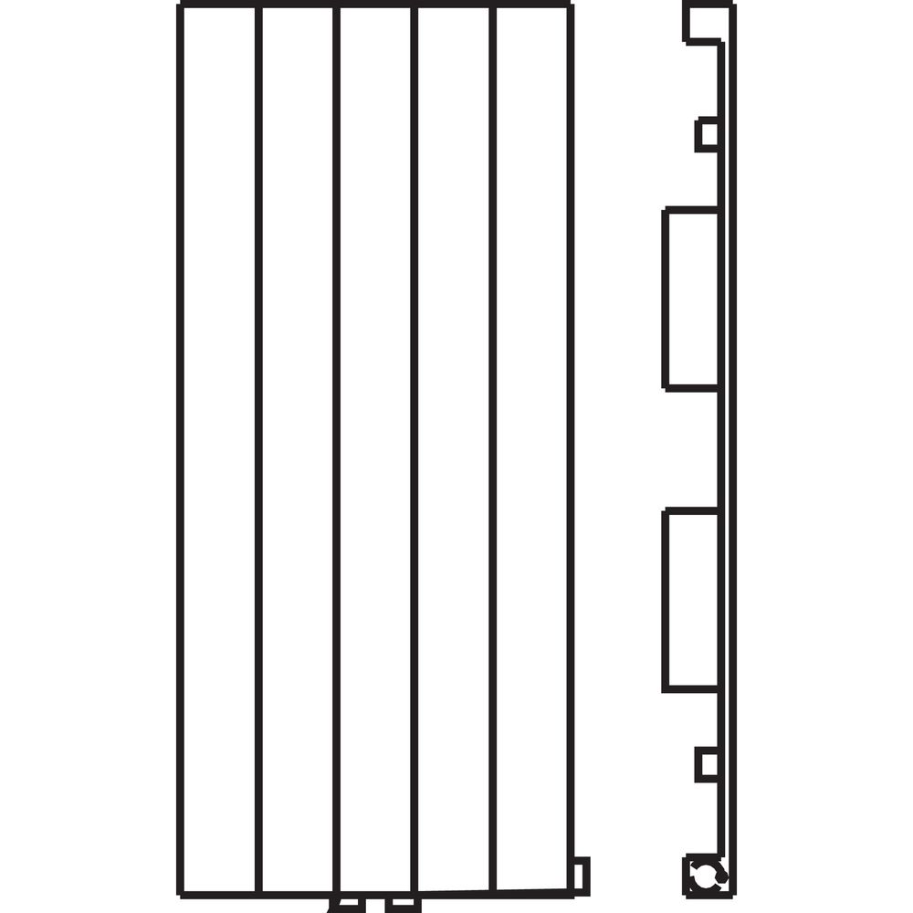 Kermi Heizwand vertikal mit Ventil und seitlicher Abdeckung lamelliert Typ 11 2... KERMI-HVV112201752R2K 4051487181726 (Abb. 11)