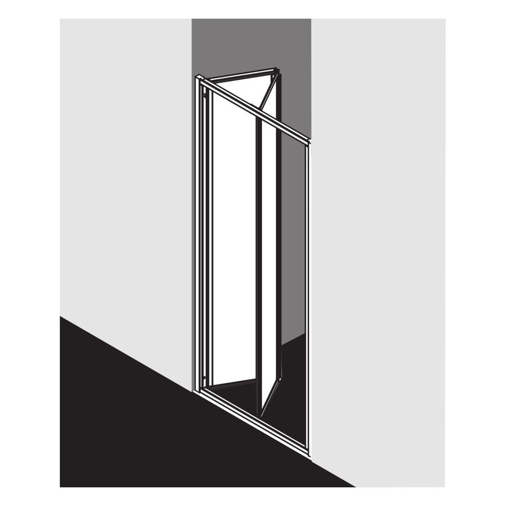 Kermi Falttür Ibiza 2000 FTD 1850x800x30mm ESG Klar 3mm Silber Mattglanz Anschlag... KERMI-I2FTD080181AK 4046383135386 (Abb. 15)