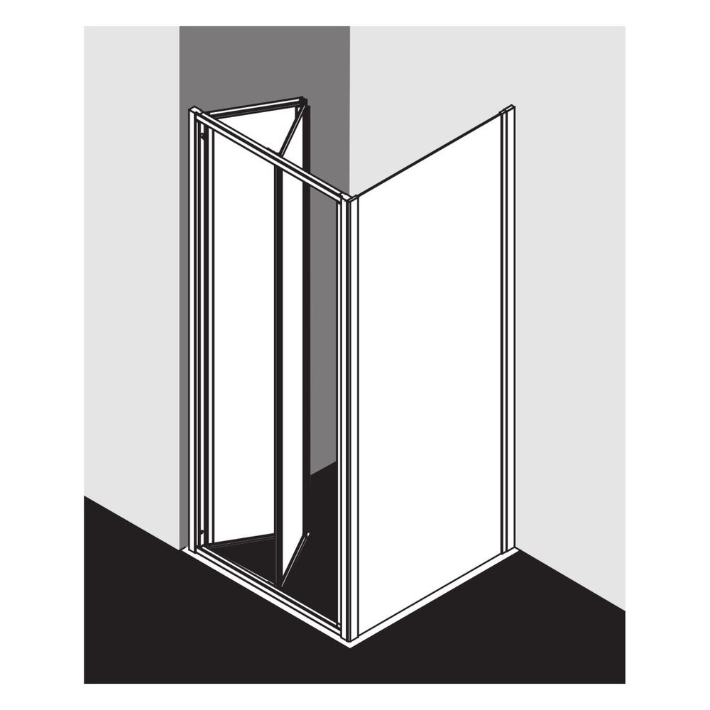 Kermi Falttür Ibiza 2000 FTD 1850x800x30mm ESG Klar 3mm Silber Mattglanz Anschlag ... KERMI-I2FTD080181AK 4046383135386 (Abb. 2)