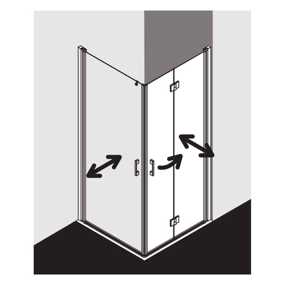 Kermi Duschkabine Liga Eckeinstieg Pendeltür Halbteil 1EL 2000x830x32mm ESG Klar ... KERMI-LI1EL083201AK 4051484433385 (Abb. 16)