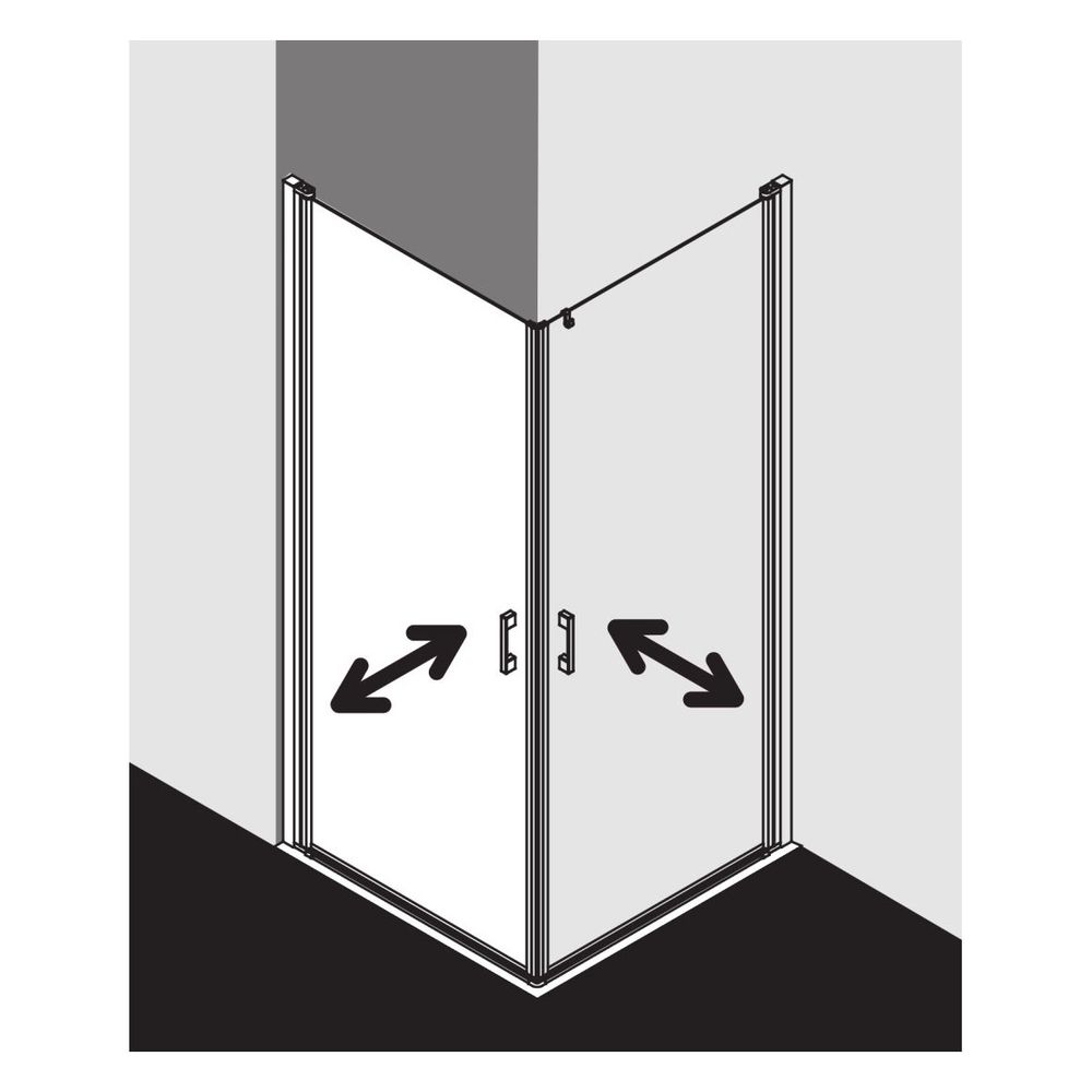Kermi Duschkabine Liga Eckeinstieg Pendeltür Halbteil 1EL 2000x830x32mm ESG Klar ... KERMI-LI1EL083201AK 4051484433385 (Abb. 21)