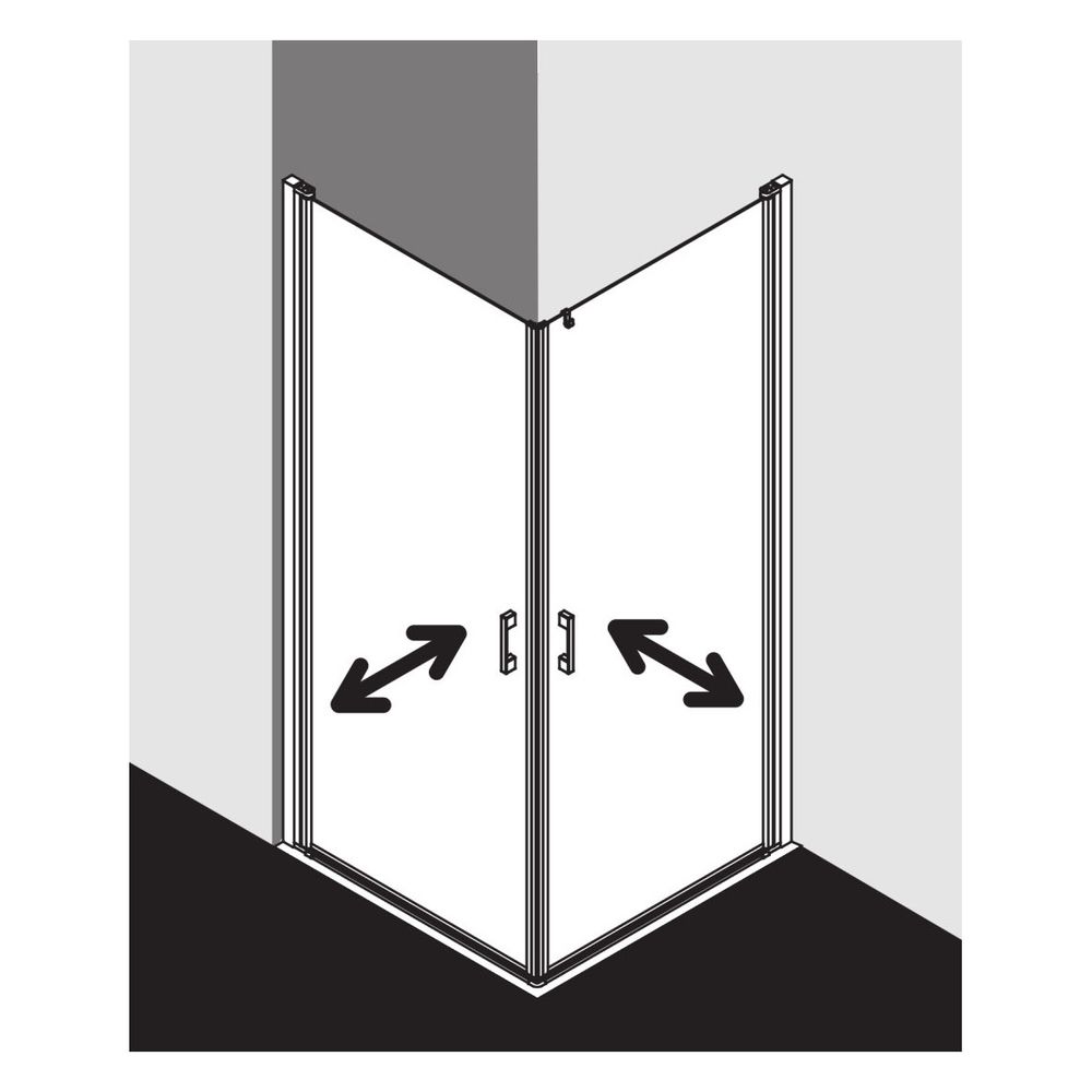 Kermi Duschkabine Liga Eckeinstieg Pendeltür Halbteil 1EL 2000x830x32mm ESG Klar ... KERMI-LI1EL083201AK 4051484433385 (Abb. 13)