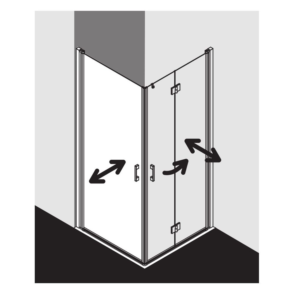 Kermi Duschkabine Liga Eckeinstieg Pendeltür Halbteil 1EL 2000x830x32mm ESG Klar ... KERMI-LI1EL083201AK 4051484433385 (Abb. 19)