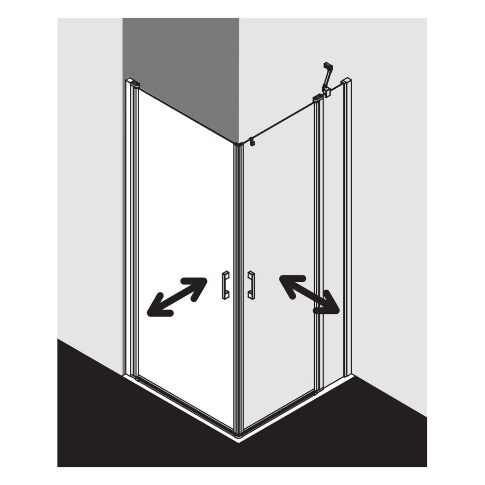 Kermi Duschkabine Liga Eckeinstieg Pendeltür Halbteil 1EL 2000x830x32mm ESG Klar ... KERMI-LI1EL083201AK 4051484433385 (Abb. 11)