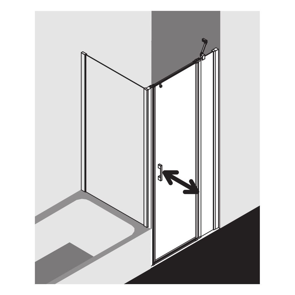 Kermi Duschkabine Liga Pendeltür 1F Festfeld 1GR 2000x1000x32mm ESG Klar 5mm Silb... KERMI-LI1GR10020VAK 4051484403012 (Abb. 20)