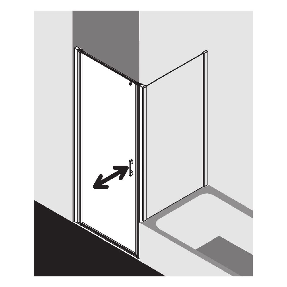 Kermi Duschkabine Liga Pendeltür 1F 1WL 2000x900x32mm ESG Klar 5mm Silber Mattgla... KERMI-LI1WL090201AK 4051484403654 (Abb. 16)