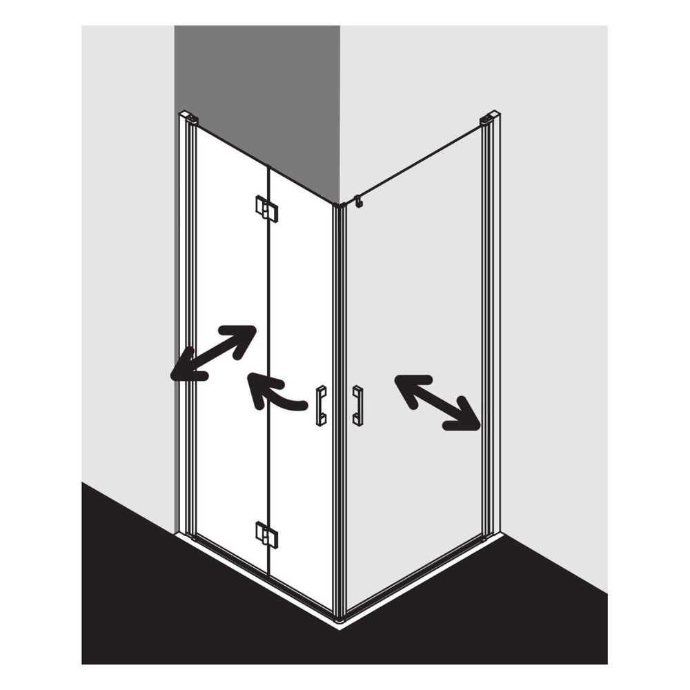 Kermi Duschkabine Liga Eckeinstieg 2T Pendel-Falttür Halbteil 2CL 2000x900x32mm E... KERMI-LI2CL090201AK 4051484404774 (Abb. 15)