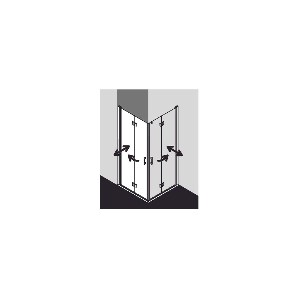 Kermi Duschkabine Liga Eckeinstieg 2T Pendel-Falttür Halbteil 2CL 2000x900x32mm E... KERMI-LI2CL090201AK 4051484404774 (Abb. 26)