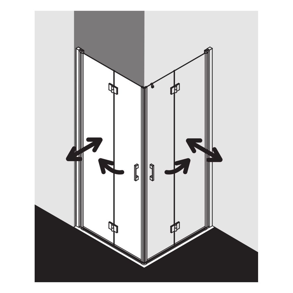 Kermi Duschkabine Liga Eckeinstieg 2T Pendel-Falttür Halbteil 2CL 2000x900x32mm E... KERMI-LI2CL090201AK 4051484404774 (Abb. 17)