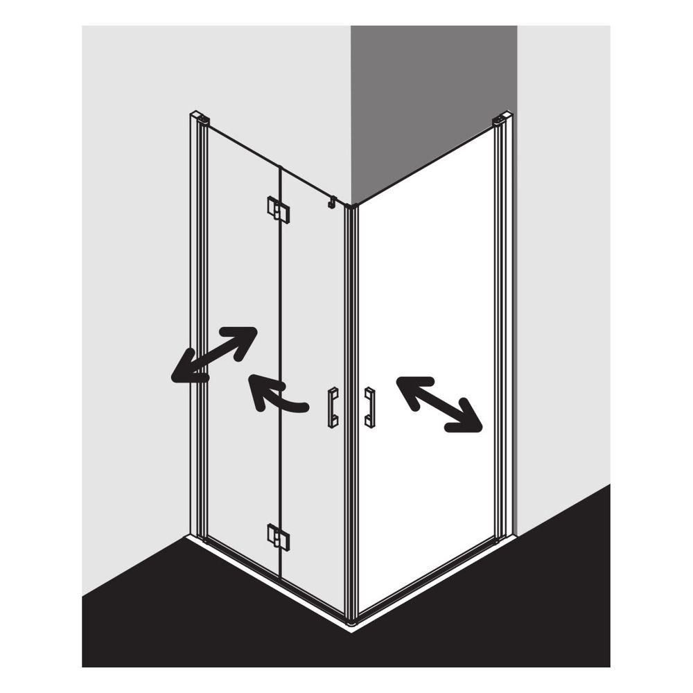Kermi Duschkabine Liga Eckeinstieg 2T Pendel-Falttür Halbteil 2CL 2000x900x32mm E... KERMI-LI2CL090201AK 4051484404774 (Abb. 20)