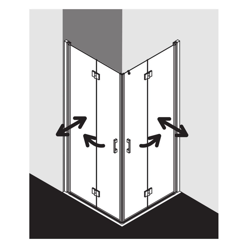 Kermi Duschkabine Liga Eckeinstieg 2T Pendel-Falttür Halbteil 2CL 2000x900x32mm E... KERMI-LI2CL090201AK 4051484404774 (Abb. 23)