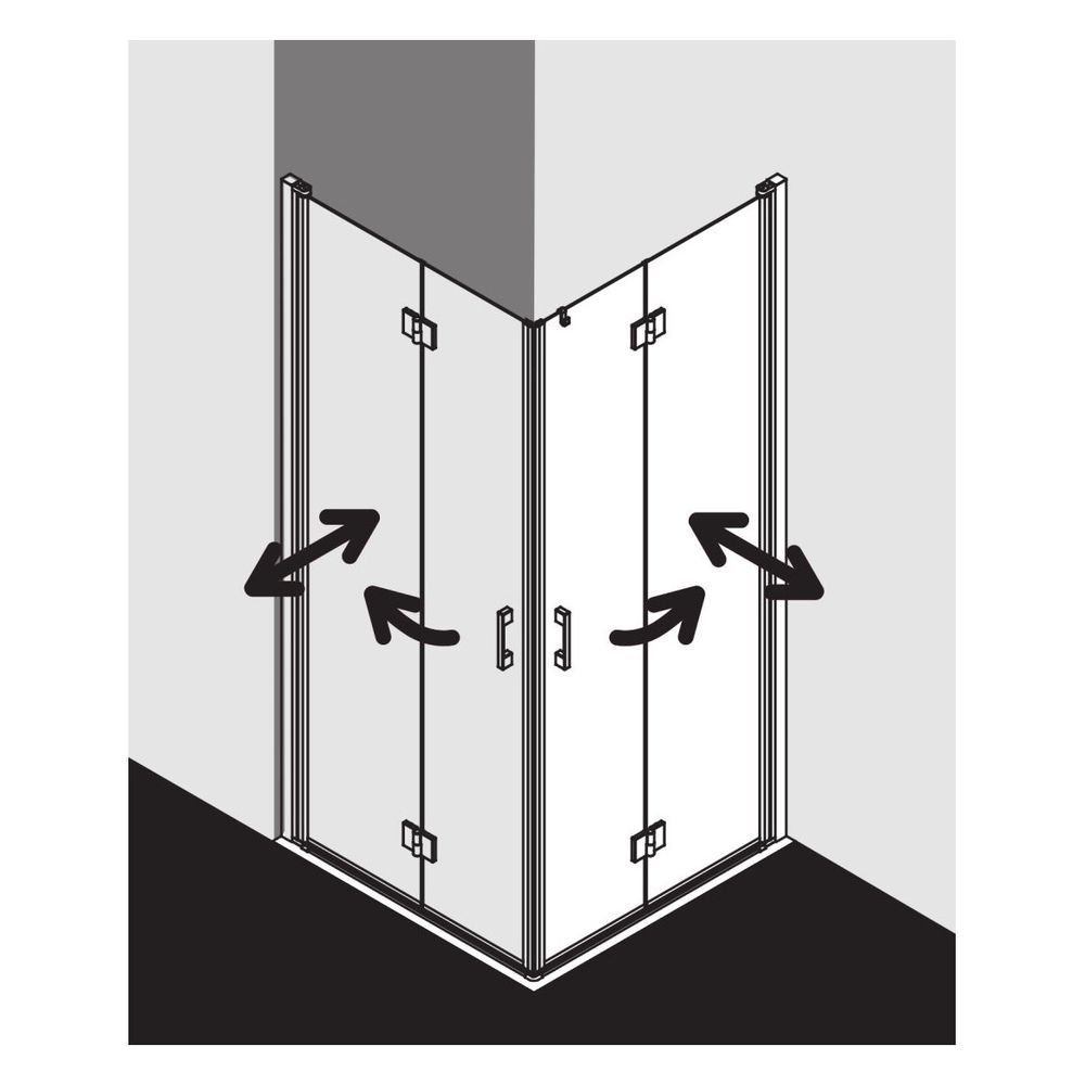 Kermi Pendeltür Liga Eckeinstieg 2T Halbteil 2CR 2000x900x32mm ESG Klar 5mm Silbe... KERMI-LI2CR090201AK 4051484405412 (Abb. 20)