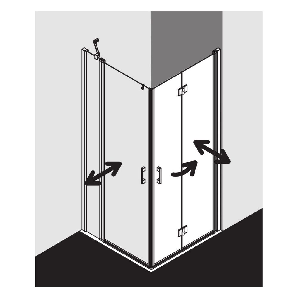 Kermi Pendeltür Liga Eckeinstieg 2T Halbteil 2CR 2000x900x32mm ESG Klar 5mm Silbe... KERMI-LI2CR090201AK 4051484405412 (Abb. 15)