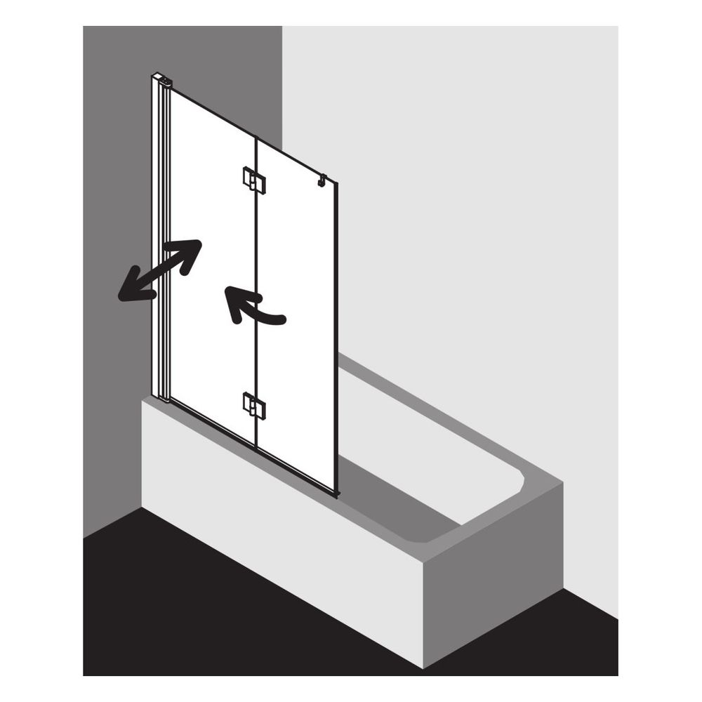 Kermi Badewannenaufsatz Liga Faltwand 2F 2PL 1500x1000x32mm ESG Klar 5mm Silber M... KERMI-LI2PL100151AK 4051484495581 (Abb. 13)