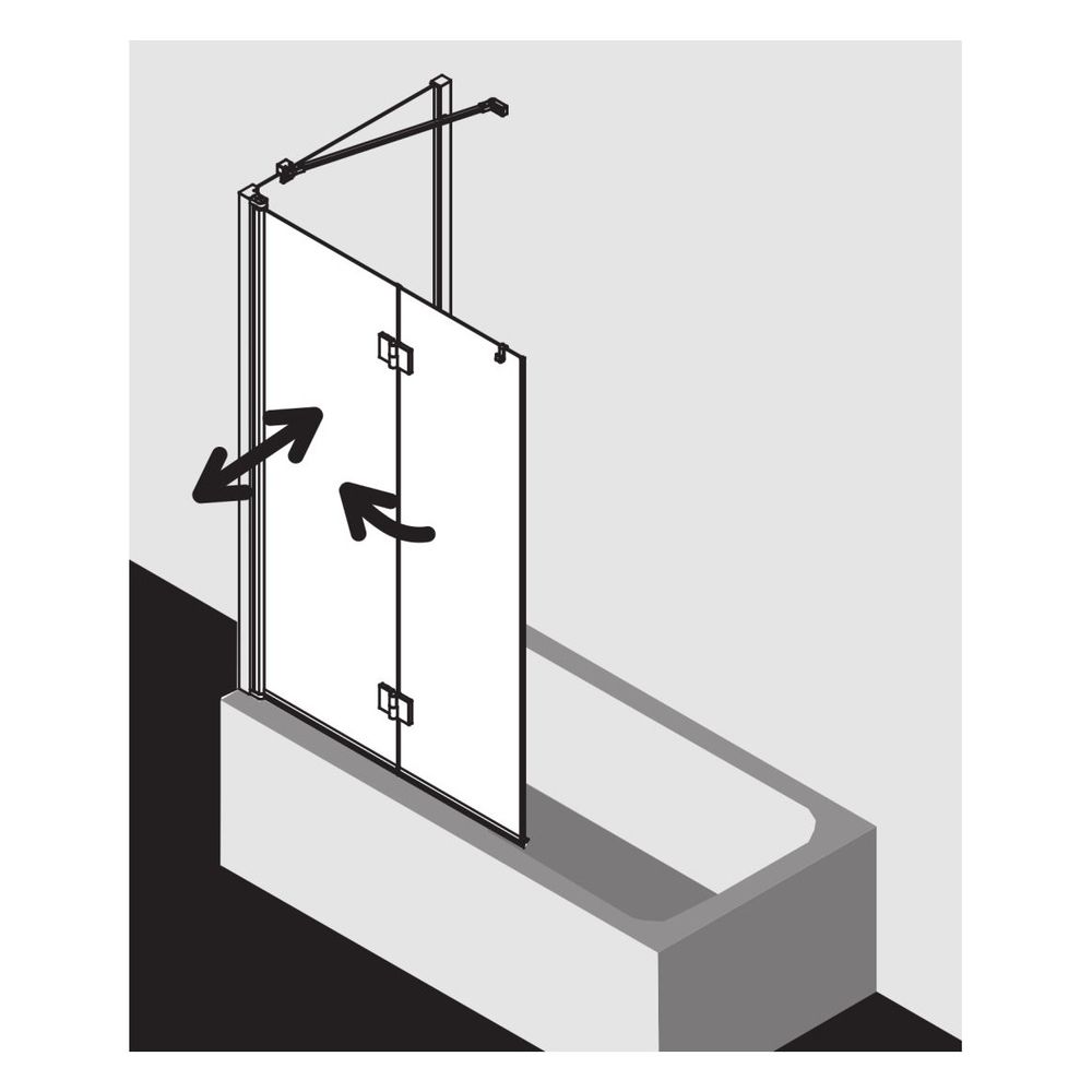Kermi Badewannenaufsatz Liga Faltwand 2F 2PL 1500x1000x32mm ESG Klar 5mm Silber M... KERMI-LI2PL100151AK 4051484495581 (Abb. 11)