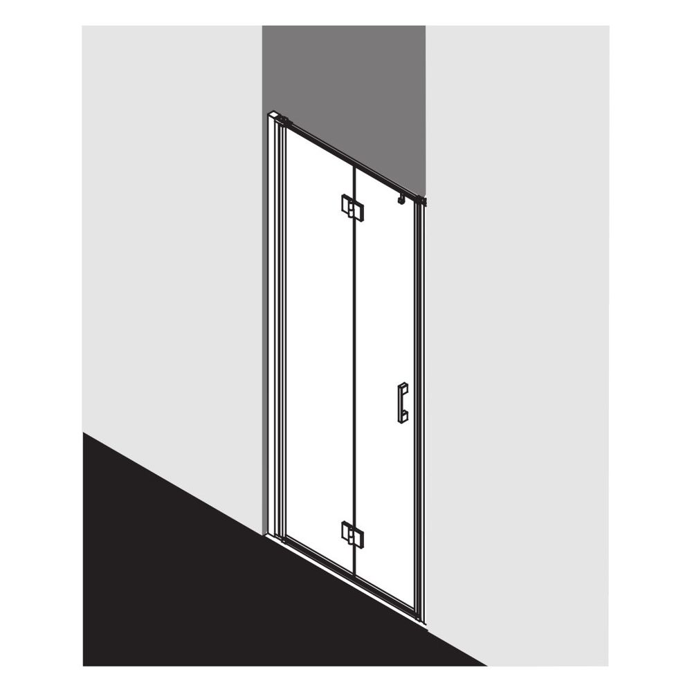 Kermi Duschkabine Liga Pendel-Falttür 2SL 2000x950x32mm ESG Klar 5mm Silber Mattg... KERMI-LI2SL095201AK 4051484406471 (Abb. 23)